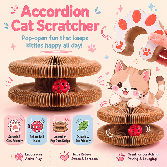 Kitty Accordion Toy Ball Scratch Pad