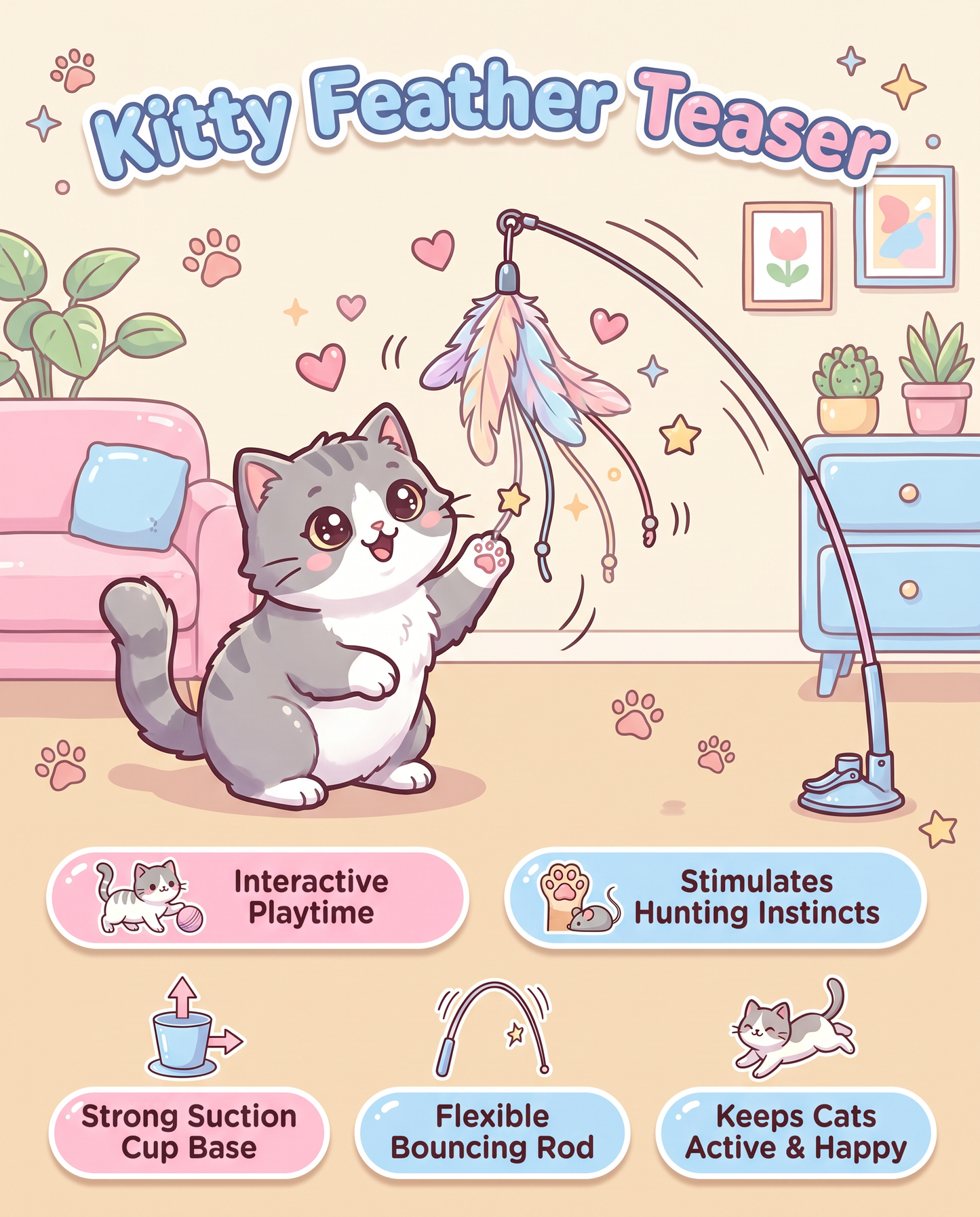 Kitty Feather Toy
